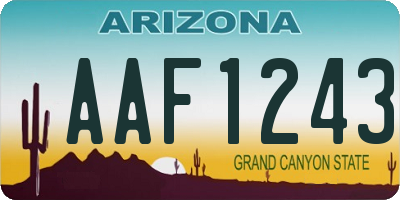 AZ license plate AAF1243