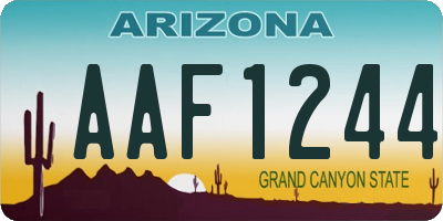 AZ license plate AAF1244