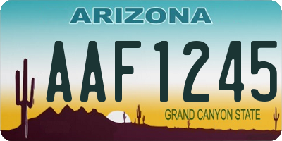 AZ license plate AAF1245