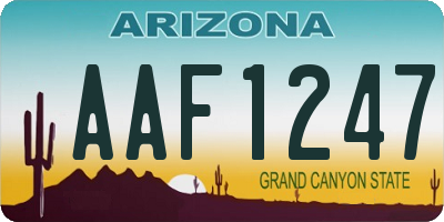 AZ license plate AAF1247