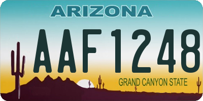 AZ license plate AAF1248
