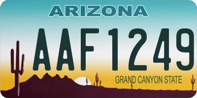 AZ license plate AAF1249