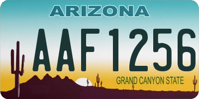 AZ license plate AAF1256