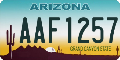 AZ license plate AAF1257