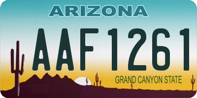 AZ license plate AAF1261