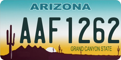 AZ license plate AAF1262