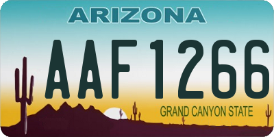 AZ license plate AAF1266