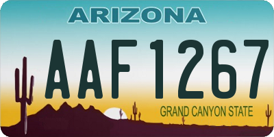 AZ license plate AAF1267