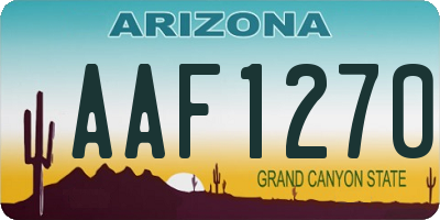 AZ license plate AAF1270