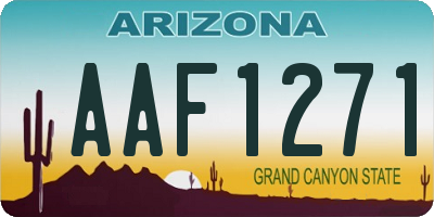 AZ license plate AAF1271