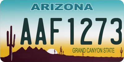 AZ license plate AAF1273