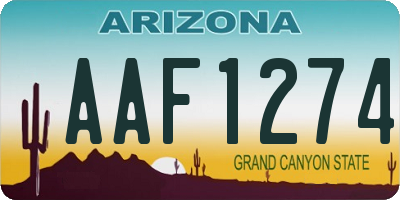 AZ license plate AAF1274