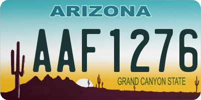 AZ license plate AAF1276