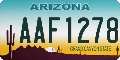 AZ license plate AAF1278