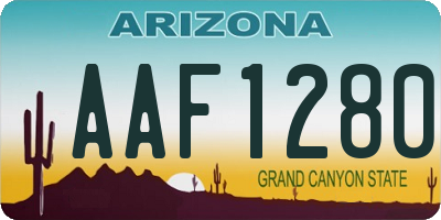 AZ license plate AAF1280