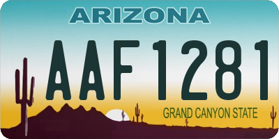 AZ license plate AAF1281