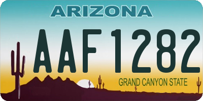 AZ license plate AAF1282