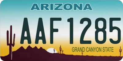 AZ license plate AAF1285
