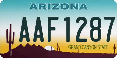 AZ license plate AAF1287