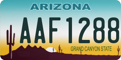 AZ license plate AAF1288