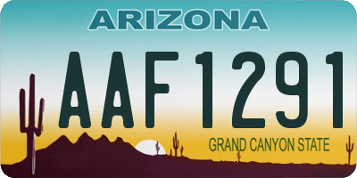 AZ license plate AAF1291