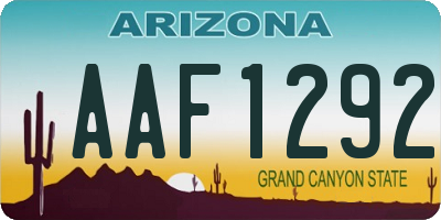 AZ license plate AAF1292