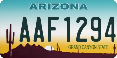 AZ license plate AAF1294