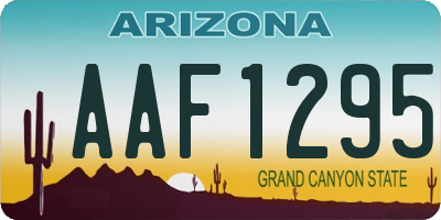 AZ license plate AAF1295