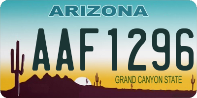 AZ license plate AAF1296