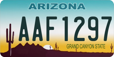AZ license plate AAF1297