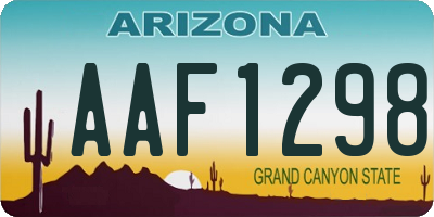 AZ license plate AAF1298