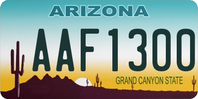 AZ license plate AAF1300