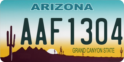 AZ license plate AAF1304