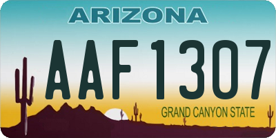 AZ license plate AAF1307