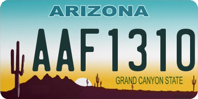 AZ license plate AAF1310