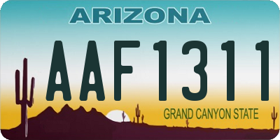 AZ license plate AAF1311