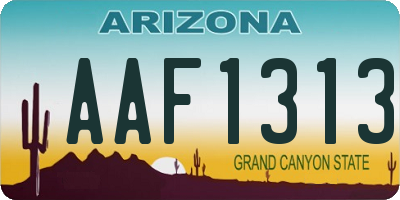 AZ license plate AAF1313