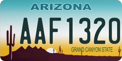 AZ license plate AAF1320