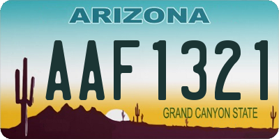 AZ license plate AAF1321