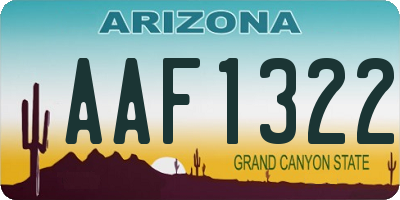 AZ license plate AAF1322