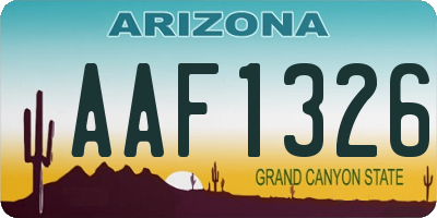 AZ license plate AAF1326