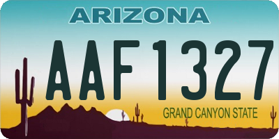 AZ license plate AAF1327