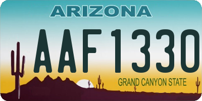 AZ license plate AAF1330