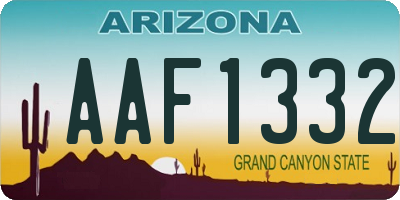 AZ license plate AAF1332