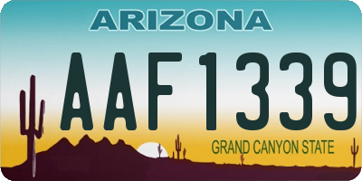 AZ license plate AAF1339