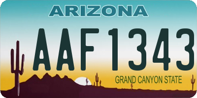 AZ license plate AAF1343