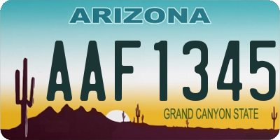 AZ license plate AAF1345