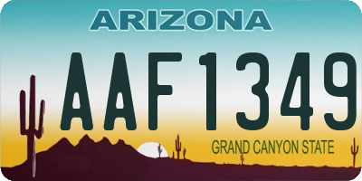 AZ license plate AAF1349