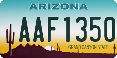 AZ license plate AAF1350