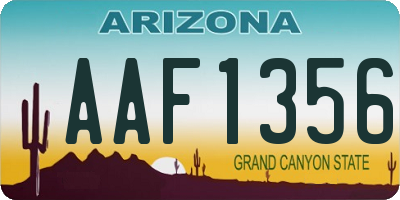 AZ license plate AAF1356
